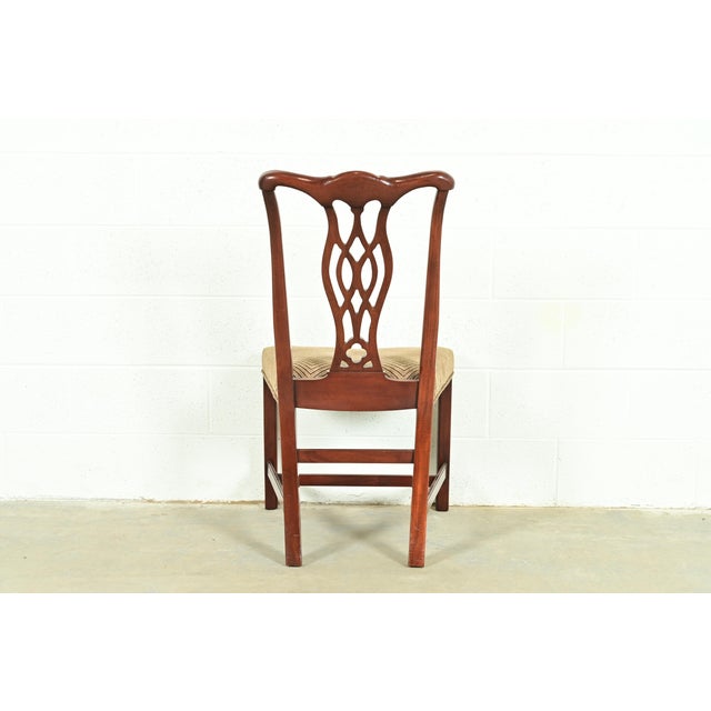 Baker Furniture Georgian Carved Mahogany Side Chair For Sale - Image 9 of 10