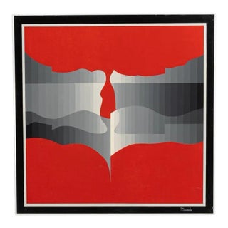 20th Century Belgian Artwork With Metal Frame By Rene Berdal For Sale