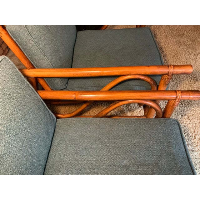 Mid-Century Modern Rattan Bamboo Lounge Chairs, Pair For Sale - Image 4 of 7