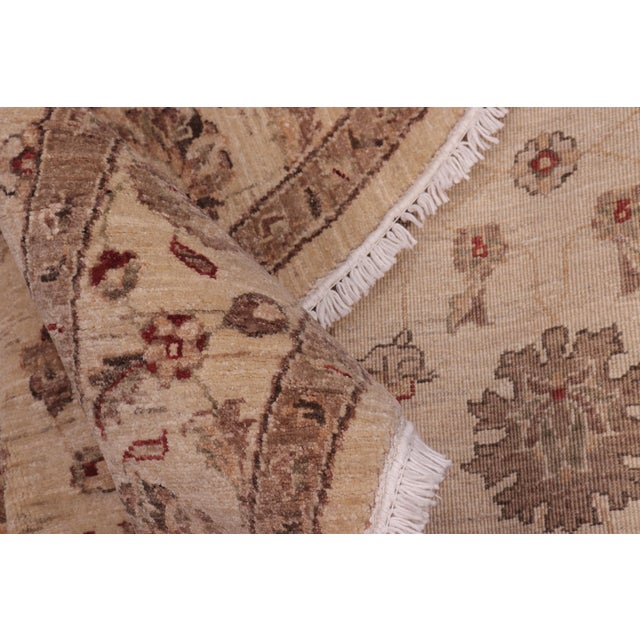 Textile Bohemian Ziegler Beige/Rust Wool Round Rug - 5'7'' X 5'8'' For Sale - Image 7 of 9
