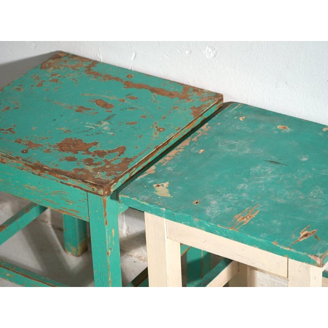 Mid 20th Century Bedside Tables in Pine Wood, Central Europe, 1940, Set of 2 For Sale - Image 5 of 12