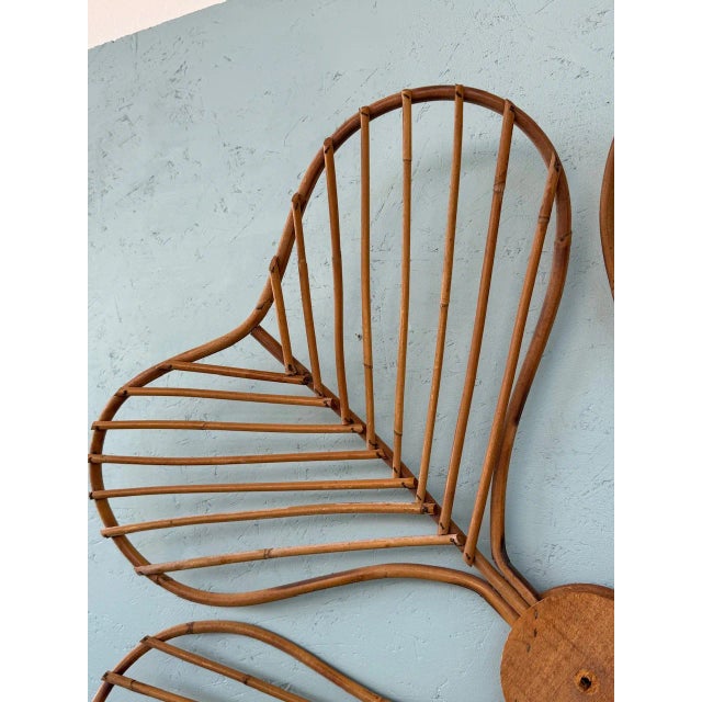 Vintage Bamboo Flower Wall Decor Decoration, 1970s For Sale - Image 4 of 11