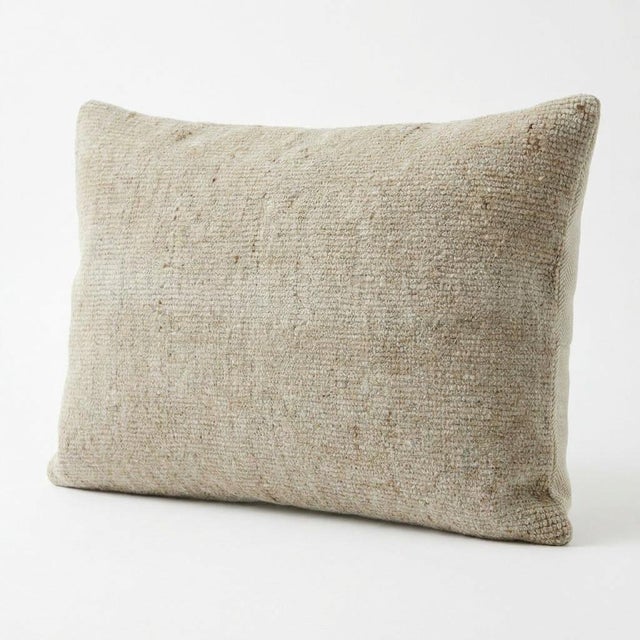 Mid-Century Modern Turkish Oushak Lumbar Rug Pillow Cover 13'' X 20'' For Sale - Image 3 of 4
