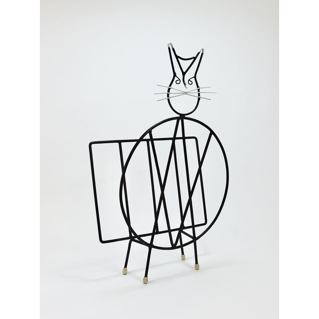 Mid-Century Cat Shaped Magazine Stand in Iron, Italy, 1950s For Sale - Image 11 of 18