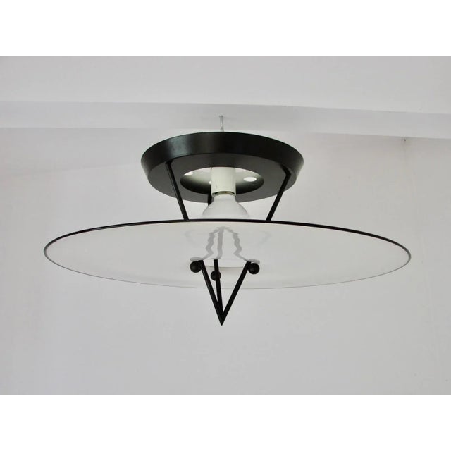 Black Italian Murano Pendant Lamp, 1980s For Sale - Image 8 of 9