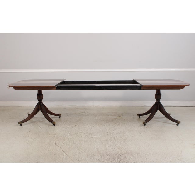 Baker Mahogany Inlaid Banded Dining Room Table For Sale - Image 11 of 16