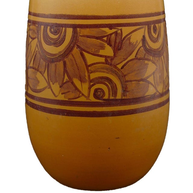 Vintage Art Deco French Orange Vase, 1920s For Sale - Image 3 of 7