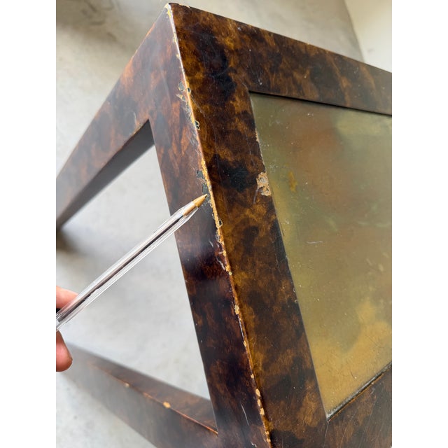 John Widdicomb Faux Tortoiseshell & Brass Console Table For Sale - Image 9 of 12