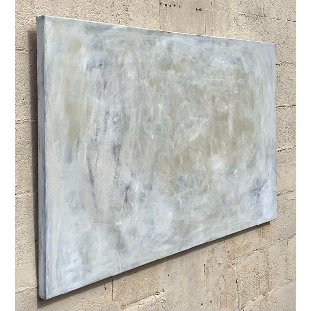Add an expressive touch to your space with this Vintage Boho Abstract Original Oil On Canvas. This unique artwork bursts...