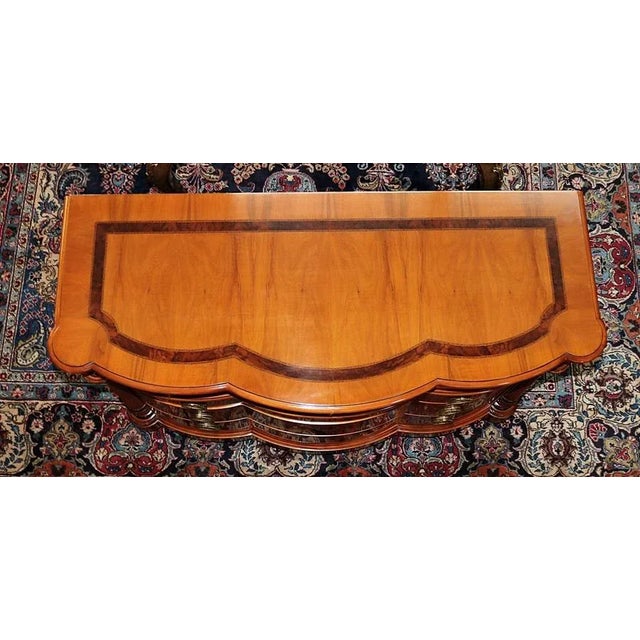 Late 20th Century Vintage Italian Mixed Wood Inlay Serpentine Commode Chest For Sale - Image 9 of 12