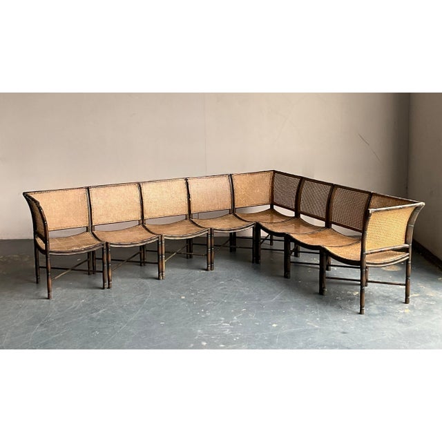 Palecek Vintage Boho Cane Sectional Sofa After Palecek For Sale - Image 4 of 10