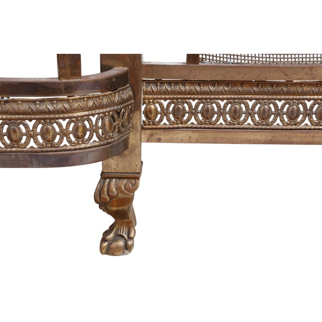 French Art Deco Period Full Size Brass Bed For Sale - Image 9 of 10