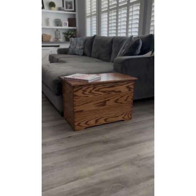 Handcrafted Solid Oak Dovetailed Hope Chest For Sale - Image 4 of 7