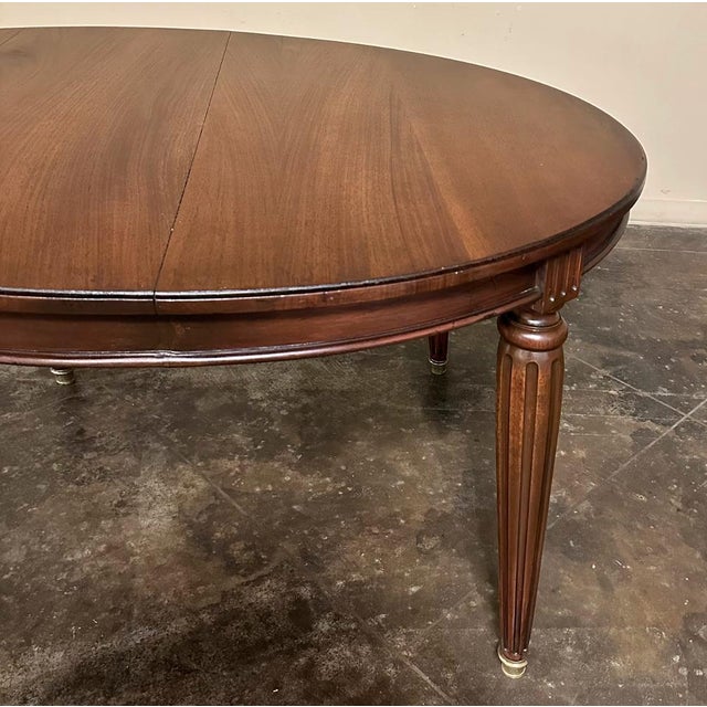 Antique French Louis XVI Walnut Oval Dining Table For Sale - Image 12 of 12