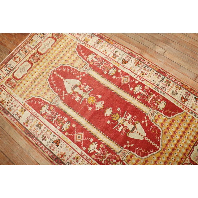 Zabihi Collection Early 20th Century Column Scroll Turkish Prayer Rug For Sale In New York - Image 6 of 6