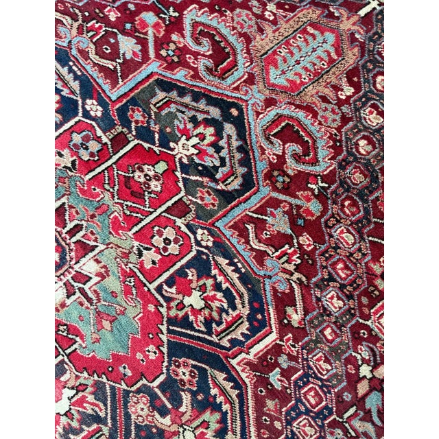 Traditional Antique Rich Heriz Full Pile Rug - 9 X 11.8 For Sale - Image 3 of 11