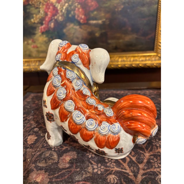 1950s Pair of Japanese Kutani Foo Dogs / Guardian Lions [Gsj] For Sale - Image 4 of 10