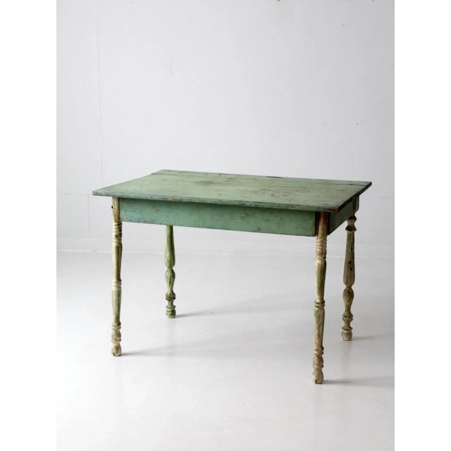 Antique Painted Wood Farmhouse Table For Sale - Image 11 of 13