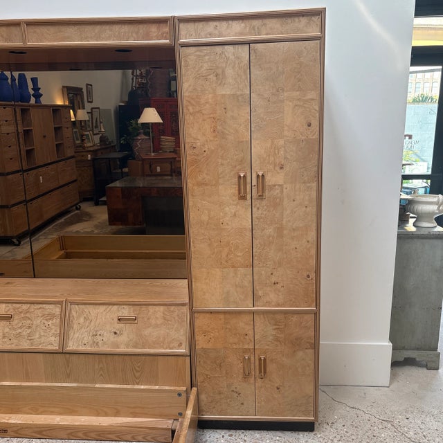 Late 20th Century Late 20th Centuryv Attributed to Henredon Scene Two Burl King Bedroom Set For Sale - Image 5 of 12