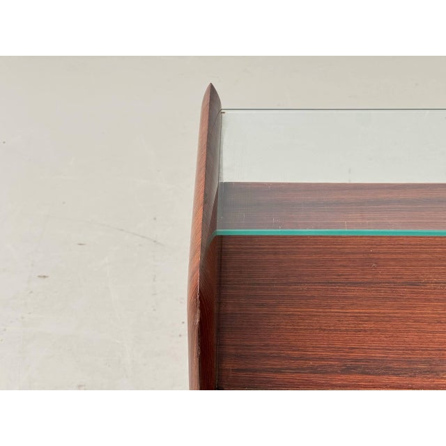 Mid-Century Modern Mahogany Bedside Table with Glass Tops, 1960s For Sale - Image 12 of 18
