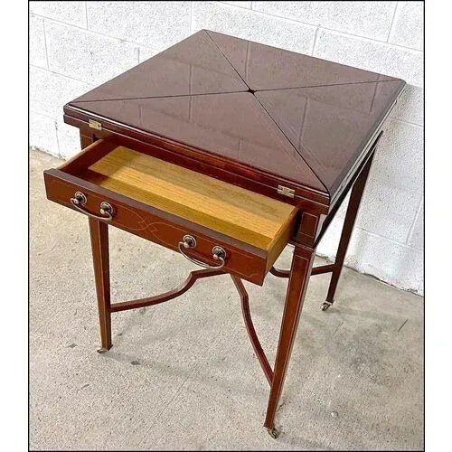 Baker Furniture Company Vintage Baker Folding Game & Side Table For Sale - Image 4 of 12