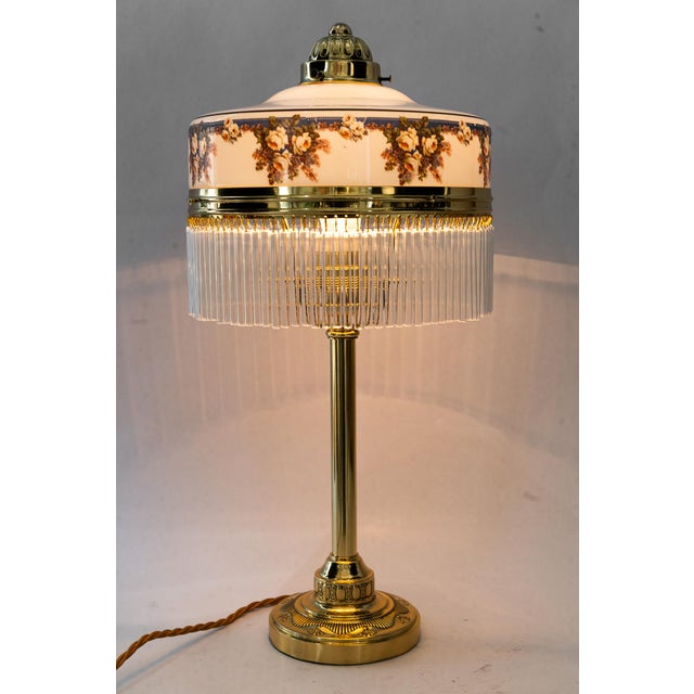 Art Deco table lamp with glass shade, Vienna, around 1920s. European Plug (up to 250V).The wiring of this item may be...