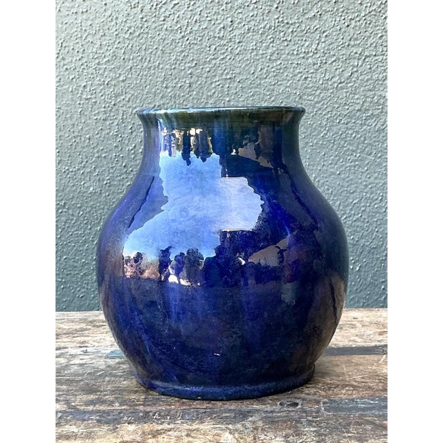Vintage Cobalt Studio Pottery Vase For Sale - Image 10 of 13
