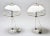 Metal Pair Mid Century Italian Lamps With Lucite Base and All Glass Shades For Sale - Image 7 of 12