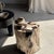 Brutalist Side Table in Petrified Wood with Black Spots, 1980s For Sale - Image 3 of 18
