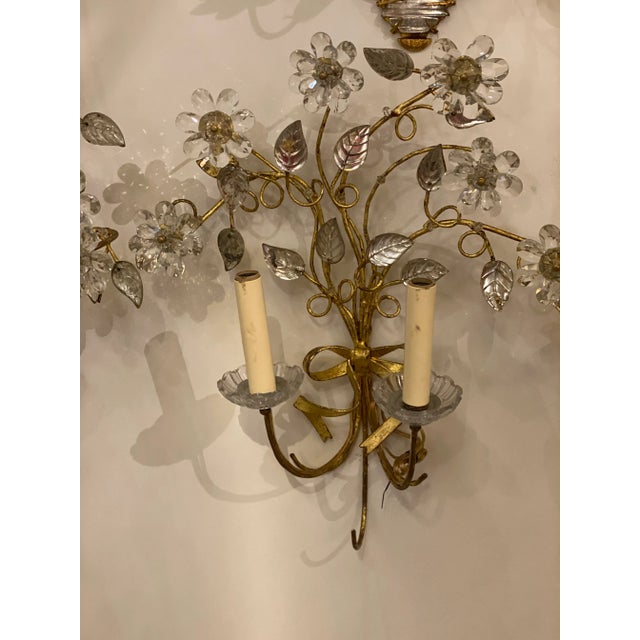 Maison Baguès 1920s Bagues Floral Design Sconces - a Pair For Sale - Image 4 of 7
