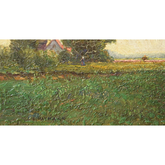 Ernst Haymann, Ernst Haymann, Small Painting, Harvest Landscape (Dachau?), Framed, 1890s, Oil For Sale - Image 8 of 12