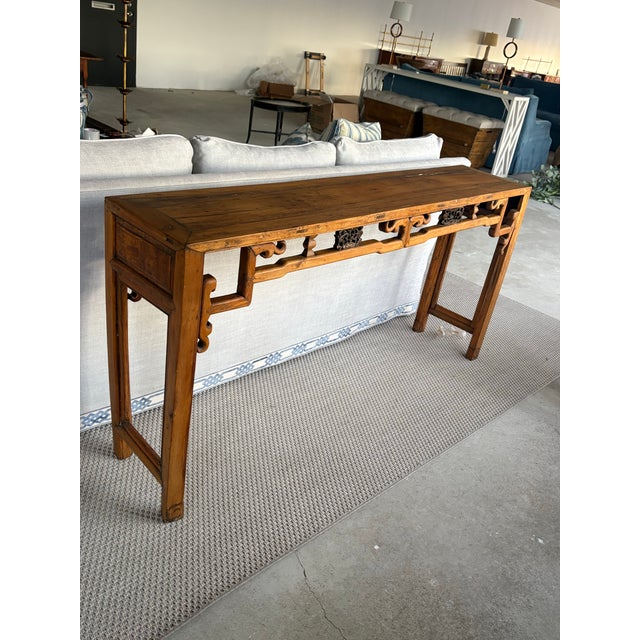 Chinese 19th Century Chinese Elmwood Altar / Console Table For Sale - Image 3 of 4