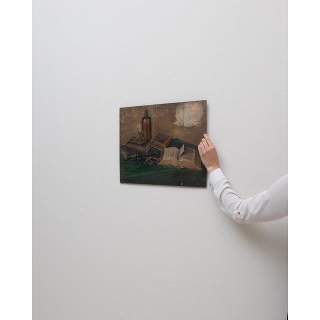 20th Century Belgian Still Life Books Painting For Sale In Greensboro - Image 6 of 18