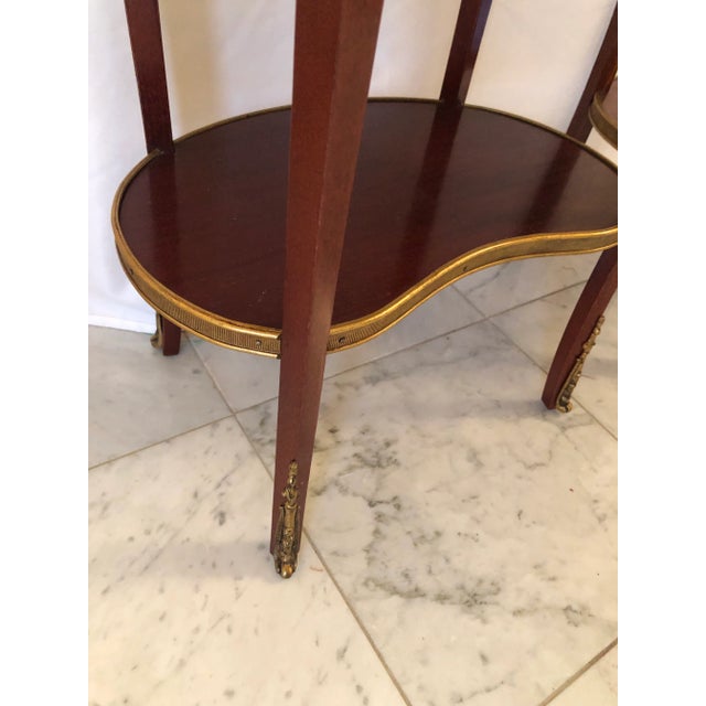 Brown 1940s Vintage Kidney Shaped Ormolu Side Tables - a Pair For Sale - Image 8 of 12