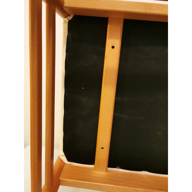 Wood Italian Curved Food with Fabric Seat Lounge Chair, 1990s For Sale - Image 7 of 10