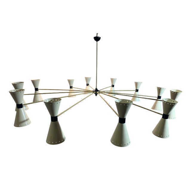 12-Arm Chandelier from Stilnovo, Milan, Italy, 1950s For Sale