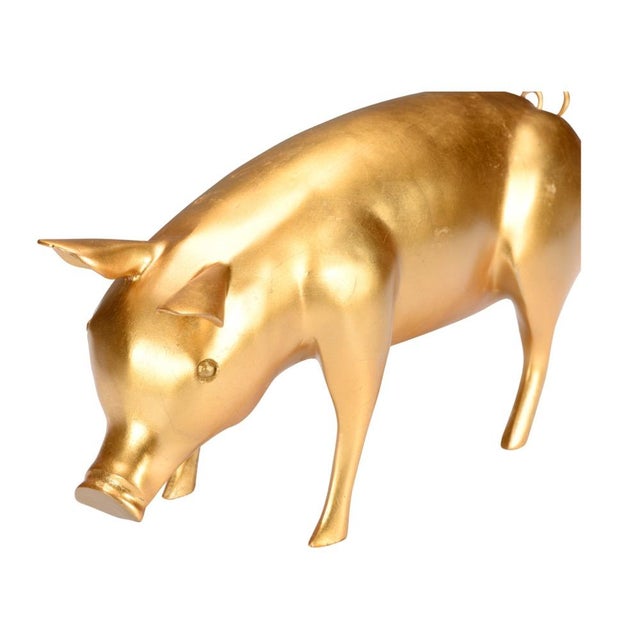 Wildwood Gold Leaf Finish Piggie Accent For Sale In Raleigh - Image 6 of 7