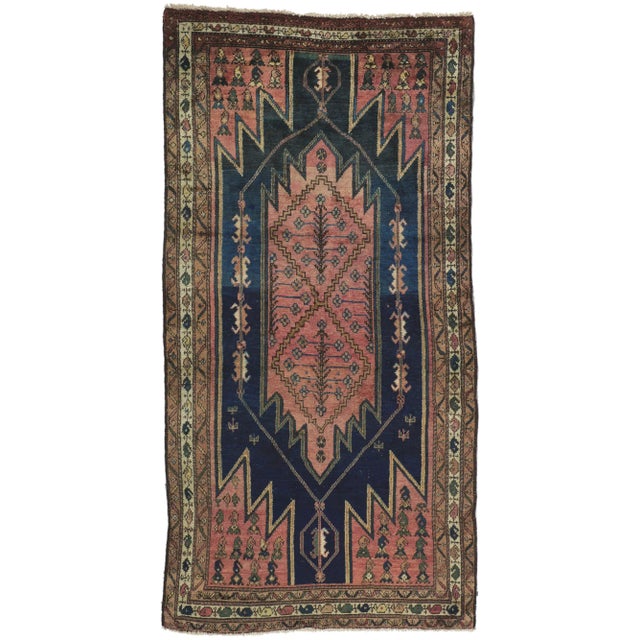 Navy Blue Early 20th Century Antique Persian Malayer Rug, 03'06 X 06'11 For Sale - Image 8 of 10