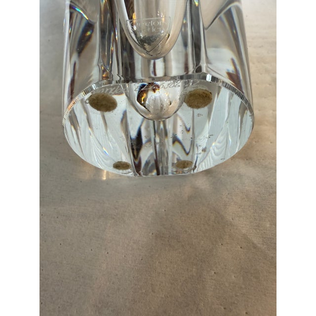 Glass Erika Lagerbielke for Orrefors Faceted Crystal Flower Vase, Late 20th Century For Sale - Image 7 of 12