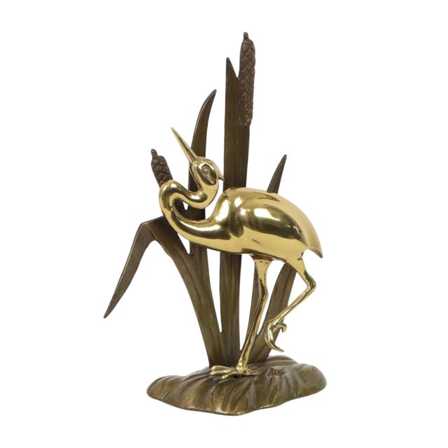 Mid-Century Modern Mid-Century Modern Brass Heron Figurine, 1950s For Sale - Image 3 of 16