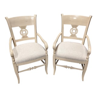 Creamy Arm Chairs- a Pair For Sale