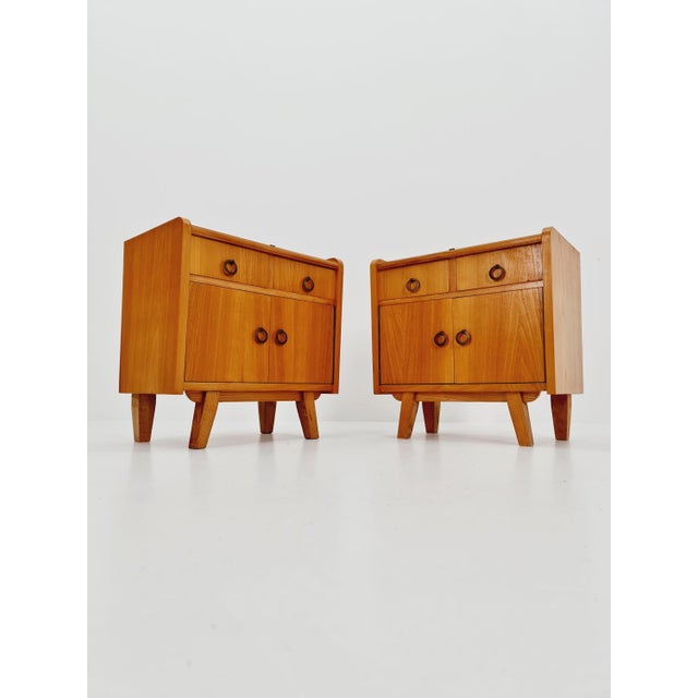 Mid-Century German Ash and Teak Nightstands from WK Möbel, 1960s, Set of 2 For Sale - Image 6 of 11