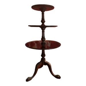 Irwin Furniture Company Dumb Waiter Mahogany Three Tier Silent Butler With Claw Feet