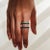 Contemporary Baguette Cut Emerald and Diamond 18k Gold Band Ring Size 7 ( All Sizes Available ) For Sale - Image 3 of 8