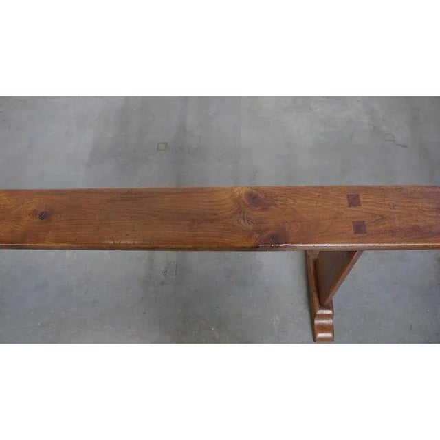 Wood French Hall Bench in Wood For Sale - Image 7 of 14