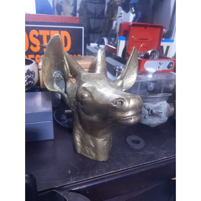 Hollywood Regency ​Vintage Hollywood Regency Solid Brass Antelope Gazelle Head Wall Mount – Karl Springer Style For Sale - Image 3 of 3
