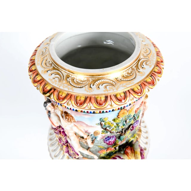 Porcelain Covered Urns / Pieces - a Pair For Sale - Image 4 of 13