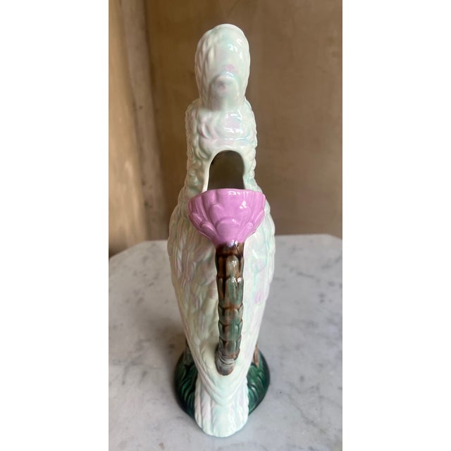 Mottahedeh Vintage Mottahedeh Parrot Majolica Pitcher For Sale - Image 4 of 9