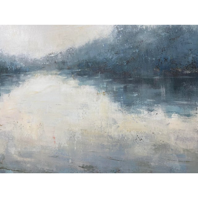 Blue Impressionistic Landscape Original Oil Painting For Sale - Image 8 of 12