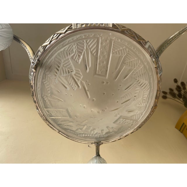 Art Deco French Ceiling Lamp Hanging Lamp by Muller Frères, 1930 For Sale - Image 8 of 15